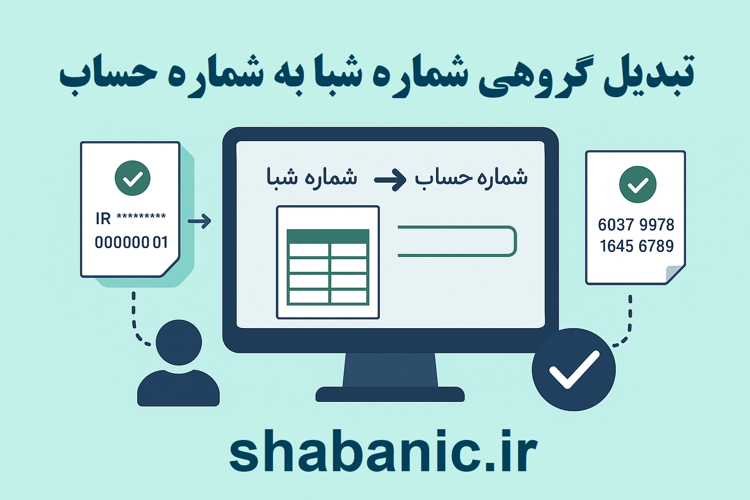 تبدیل گروهی شماره شبا به شماره حساب
