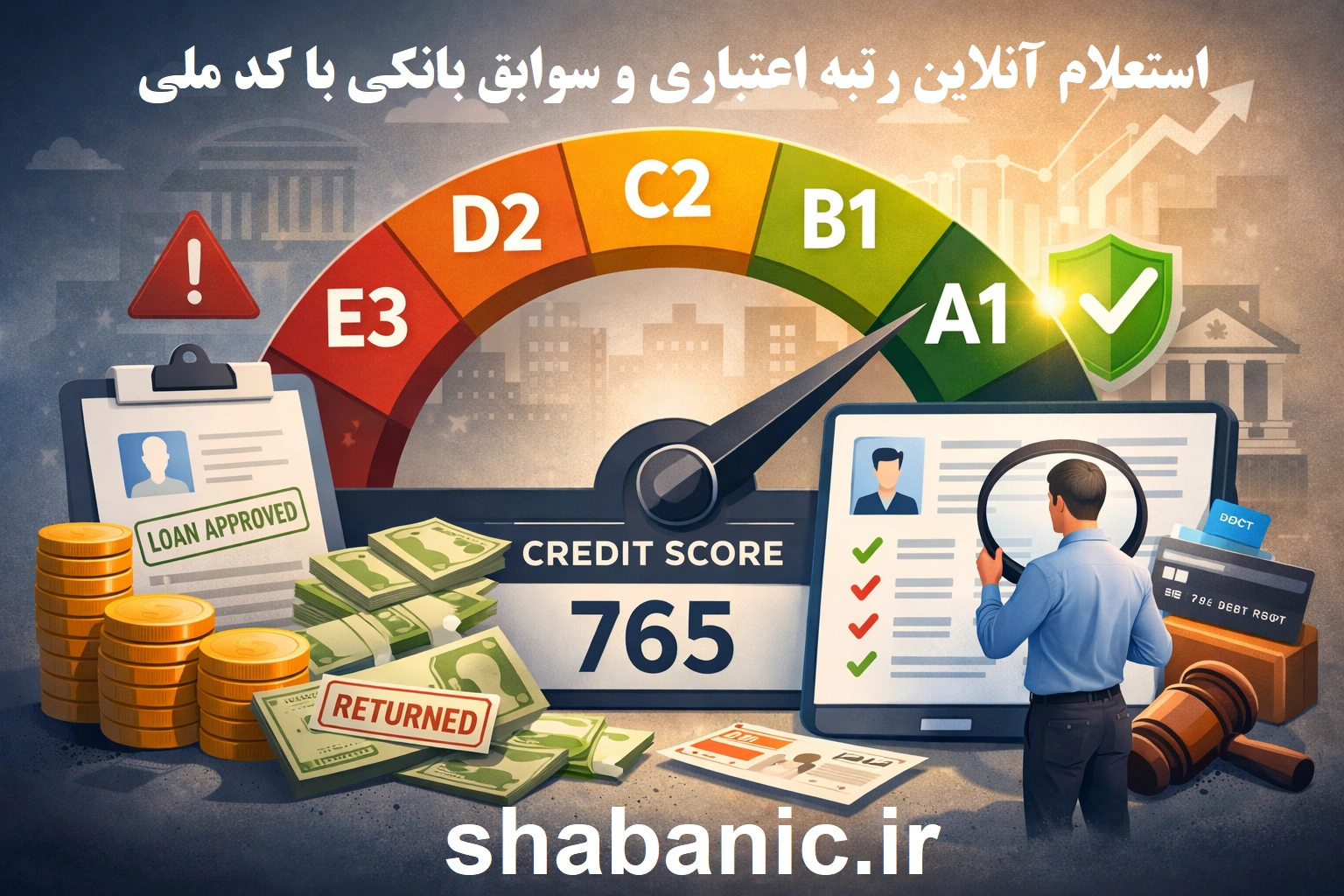 استعلام آنلاین رتبه اعتباری و سوابق بانکی با کد ملی (راهنمای 1404 در شبانیک)